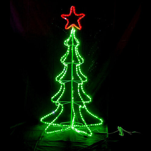 Samland LED Rope Light 3D Christmas Tree with 146cm Height in Green Red