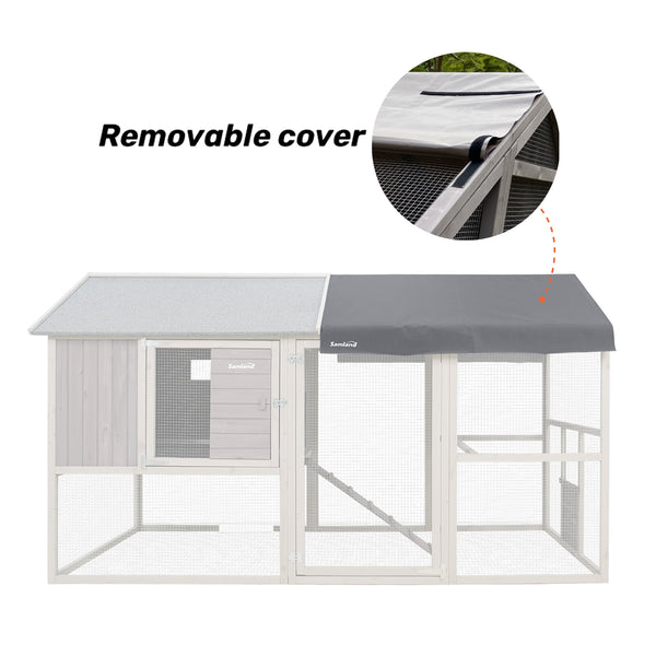 Removable Waterproof Roof Cover for Samland Large Wooden Backyard Chicken Coop DCN2512