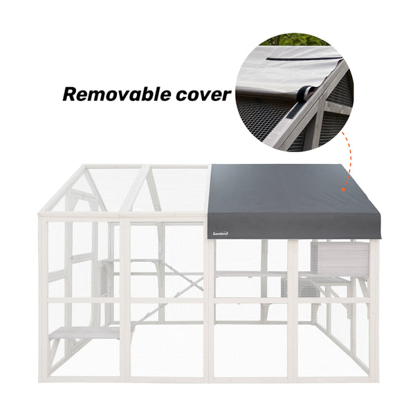Removable Waterproof Roof Cover for Samland Large Wooden Outdoor Cat House DCT2441