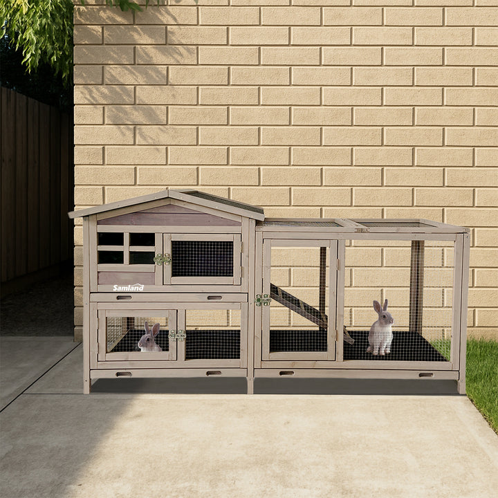 Samland Rabbit Hutch Samland Rabbit Hutch Cage Indoor and Outdoor Chicken Coop Guinea Pig C ...