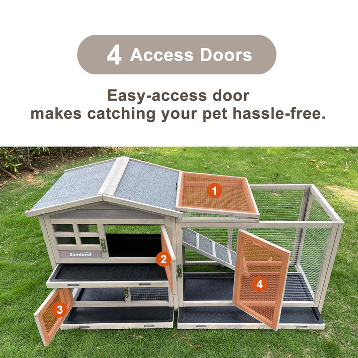 Samland Rabbit Hutch Samland Rabbit Hutch Cage Indoor and Outdoor Chicken Coop Guinea Pig C ...