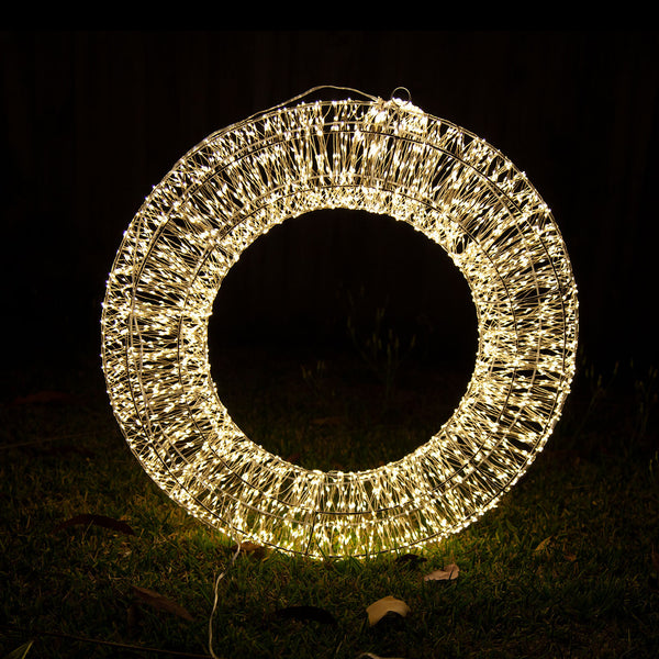 Samland Micro LED Christmas Light with Wreath Double Sided Light